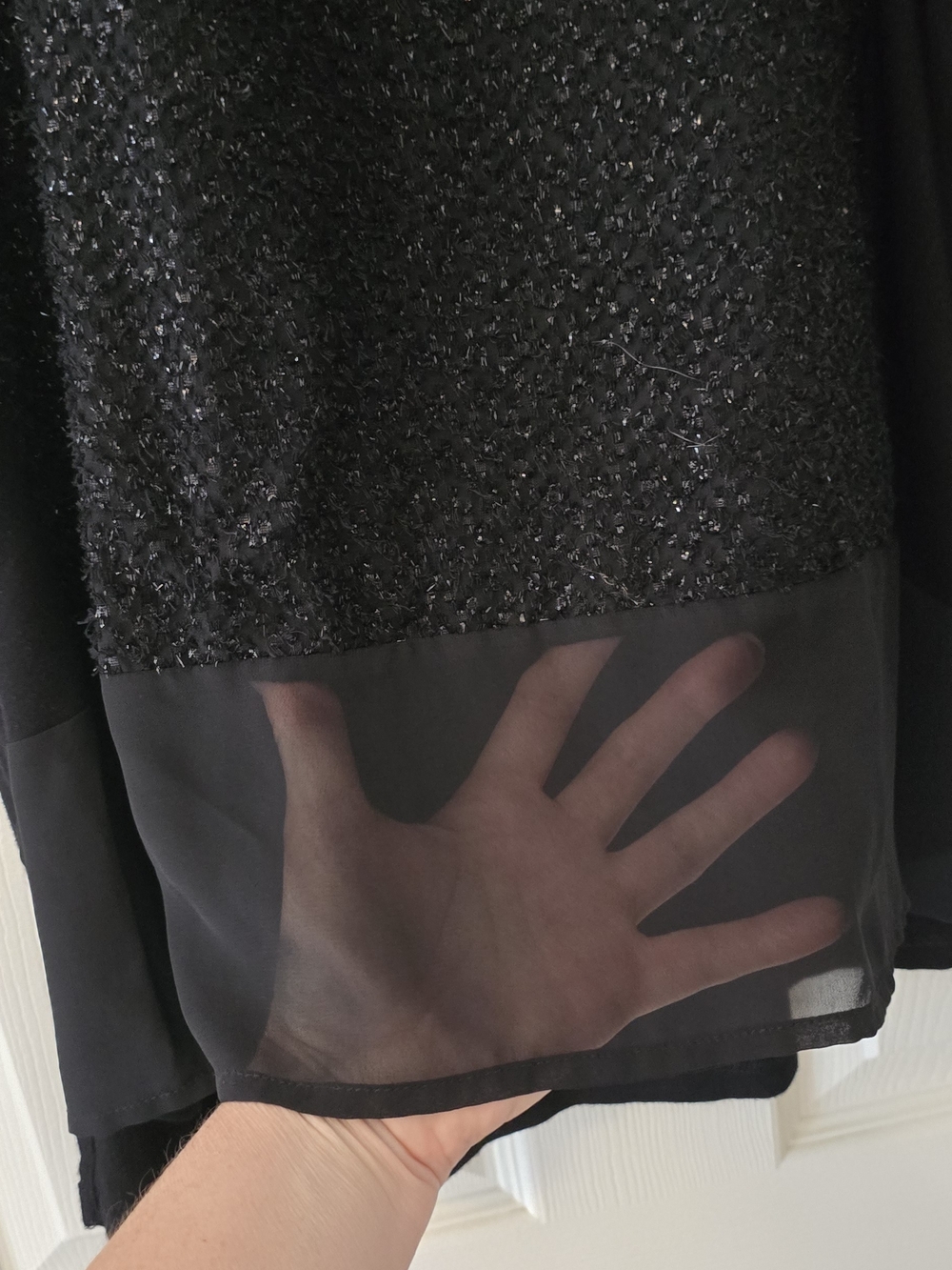 Apt. 9 Black Textured Sparkle Knit Top